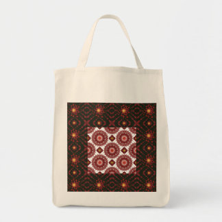 Elegant Dark Red Geometric Mandala Tote Bag – Arti