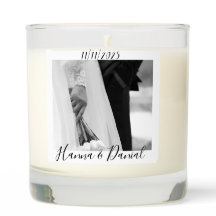 Elegant Date &Photo Wedding Keepsake Jar Candle
