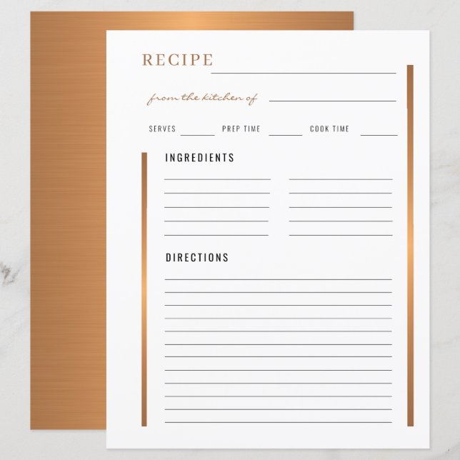 Élégant de la cuisine de recette blanche or (Devant / Derrière)