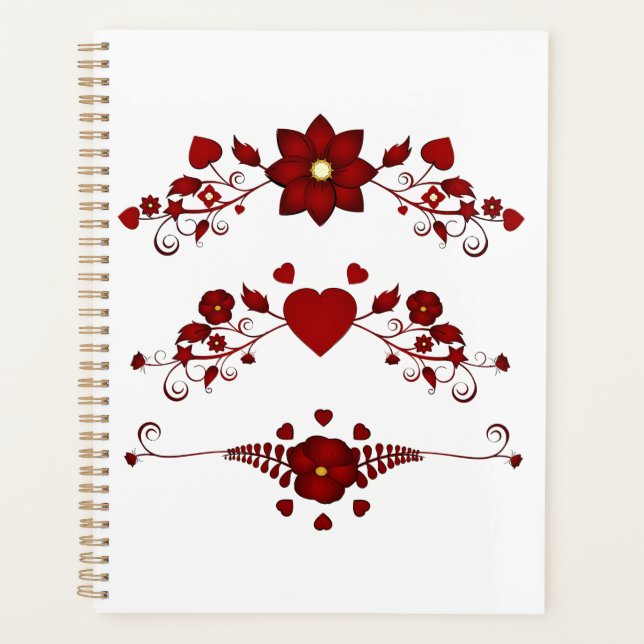 Elegant Deep Red Floral Flourish (Devant)