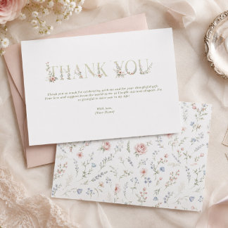 élégant délicat floral printemps MARIÉE merci