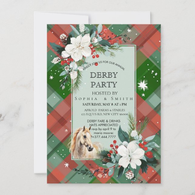 Elegant Derby Party Horse Invitation Card (Devant)