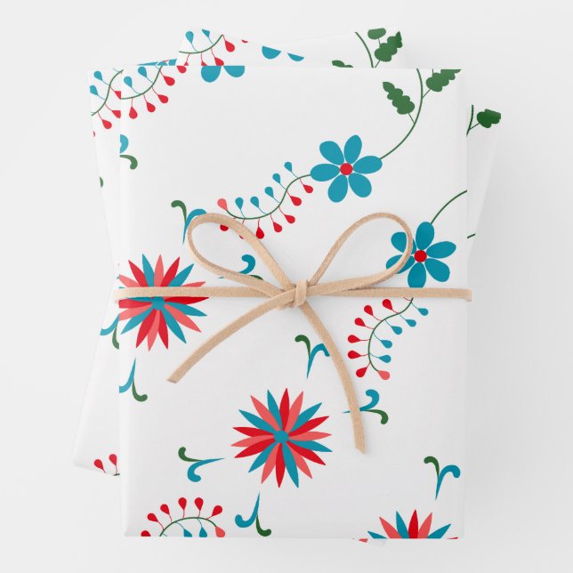 Élégant design floral Anniversaire Cadeau papier e (En situation)