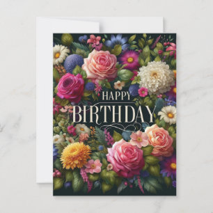 Elégant design floral carte postale Anniversaire