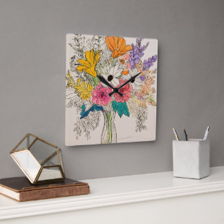 Elégant design floral horloge pour le charme