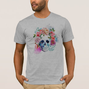 Elégant Dia de los Muertos Crâne floral   T-shirt