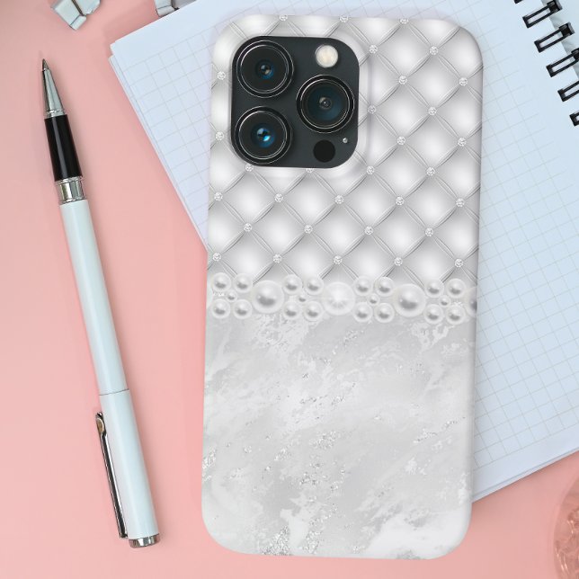 Elégant Diamant blanc Tuft et coque iphone Pearl (Créateur téléchargé)