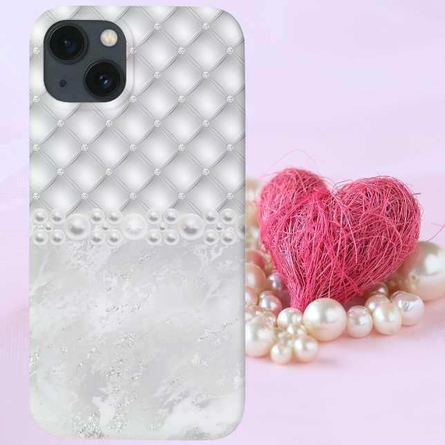 Elégant Diamant blanc Tuft et coque iphone Pearl (Créateur téléchargé)