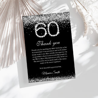 Elégant Diamants 60e Carte de remerciements d'anni