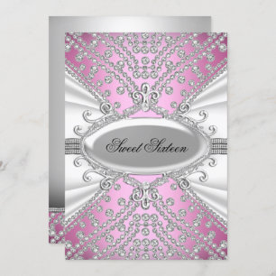 Élégant Diamond Rose Sweet 16 Invitation de groupe