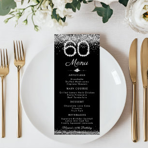 Elégant Diamonds 60e Anniversaire Dîner Menu Plat