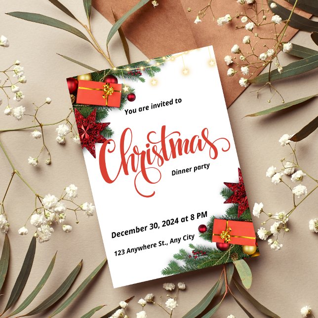 Élégant dîner de Noël Invitation (Créateur téléchargé)