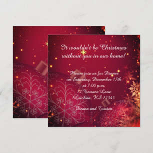 Élégant dîner de Noël Invitation Carré