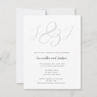 Élégant Dîner de répétition Monogramme Invitation