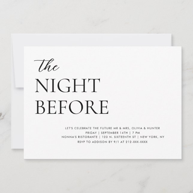 Élégant Dîner De Répétition Simple Invitation (Devant)