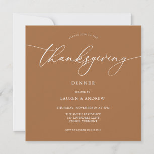Élégant Dîner Thanksgiving Couleurs automne Invita