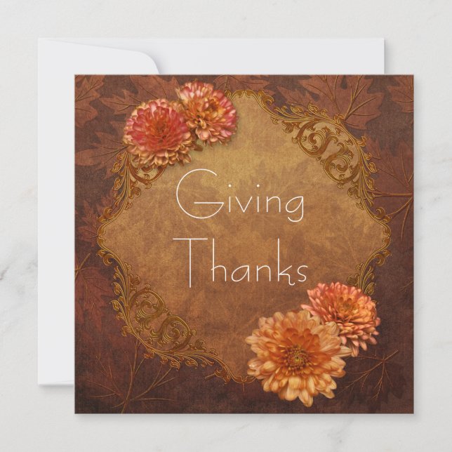Élégant Dîner Thanksgiving Invitations (Devant)