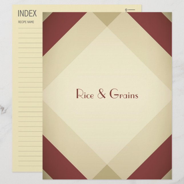 Élégant Diviseur/Index de Recette Diamond Maroon (Devant / Derrière)