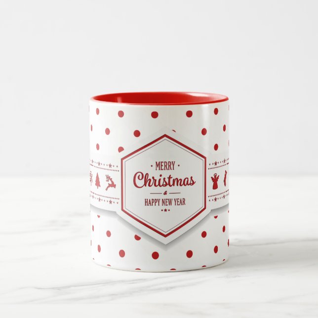 Élégant Dots de Noël Mug (Centre)
