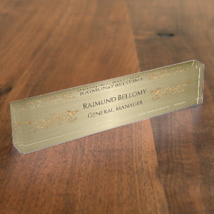 Elégant Dragon Gold Metallic Desk Plaque de réf