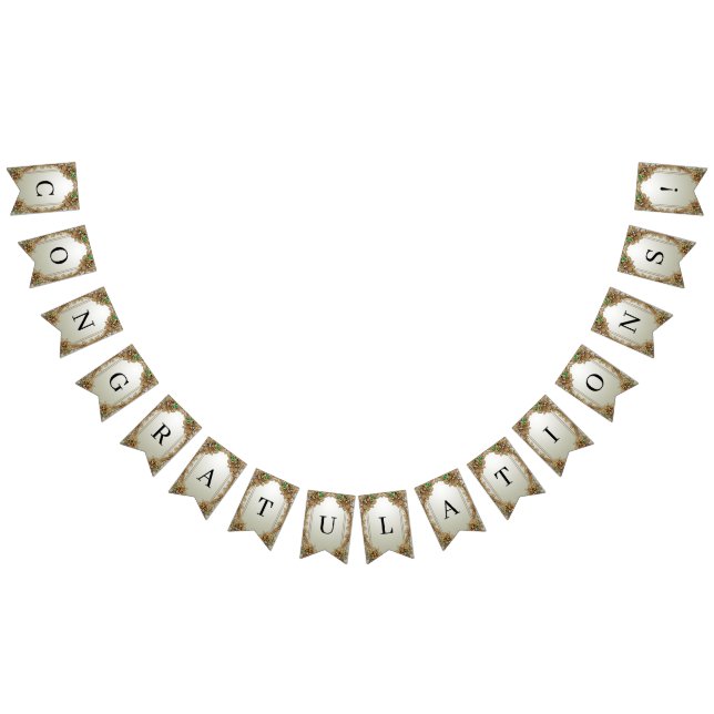 Elégant drapeau de Bunting Ornate Or (Tout)