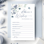 Elégant dusty Blue Winter Foliing Conseils & Wises<br><div class="desc">Elégante carte de conseil en vol d'hiver bleu Dusty. Personnalisez avec la mariée le nom et la date de la douche. Pour plus de personnalisation,  cliquez sur le lien "customiser plus loin". Si vous avez besoin d'aide,  contactez-moi s'il vous plaît.</div>