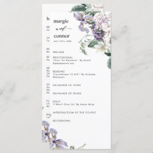 Élégant Dusty Purple Floral Wedding Programme