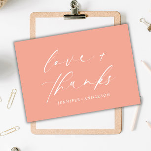Élégant Dusty rose amour et Merci Mariage de scrip