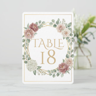 Elegant Dusty Rose Geometric Floral Watercolor 18