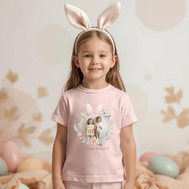Elegant Easter Bunny Photo Toddler T-Shirt (Créateur téléchargé)