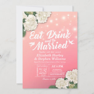 Elegant EAT Boire & Etre Marié Mariage Invitations