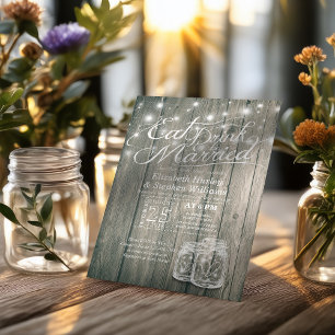 Elegant EAT Boire & Etre Marié Mariage Invitations