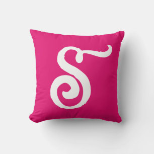 ÉLÉGANT ÉCRAN MONOGRAMME PINK JAUNE Oreiller