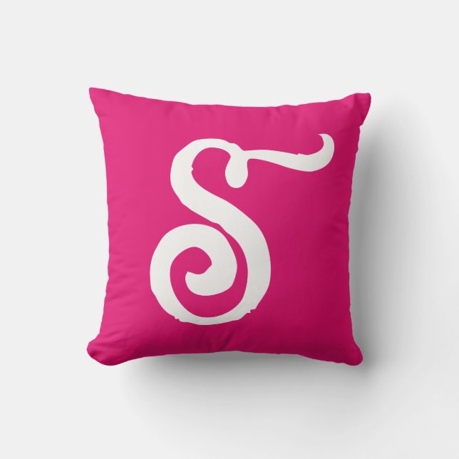 ÉLÉGANT ÉCRAN MONOGRAMME PINK JAUNE Oreiller (Recto)