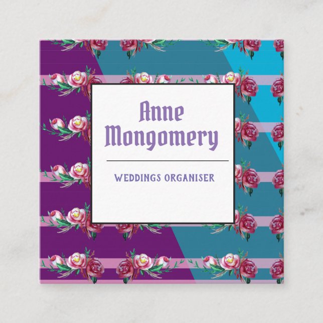 Élégant, élégant Carte de visite Carré (Devant)