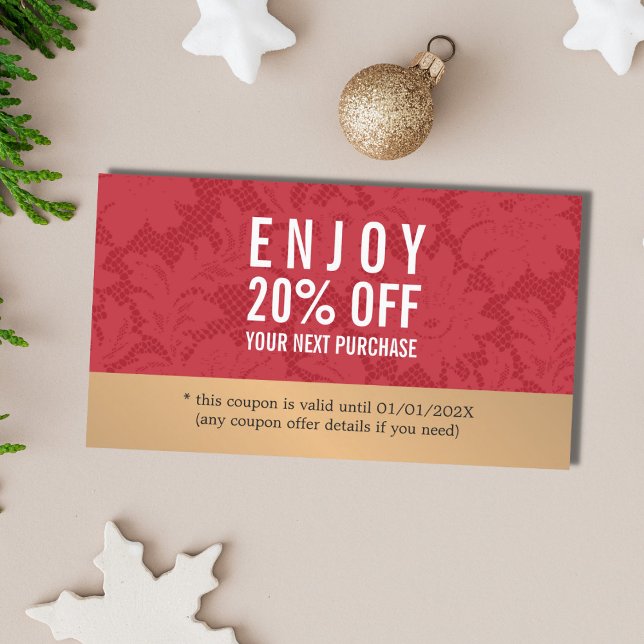 Élégant élégant Coupon de beauté en dentelle rouge (Créateur téléchargé)