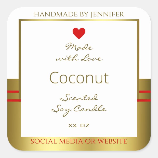 Élégant emballage de produits Étiquettes blanc et  (Devant)