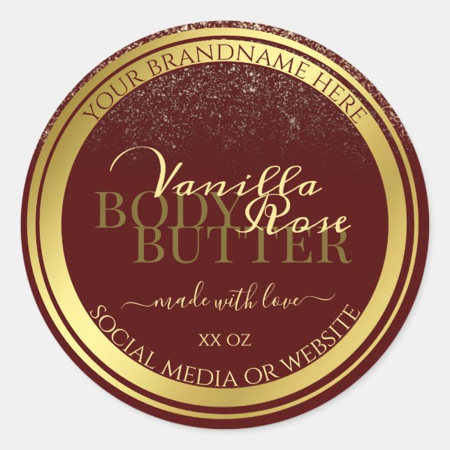 Élégant emballage de produits Étiquettes Bourgogne (Devant)