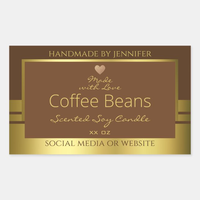 Élégant emballage de produits Étiquettes Brown et  (Devant)