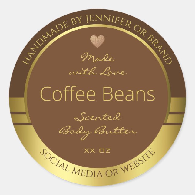 Élégant emballage de produits Étiquettes Brown et  (Devant)
