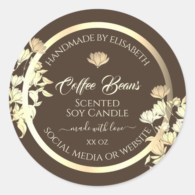 Élégant emballage de produits floraux Étiquettes G (Devant)