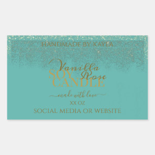 Élégant emballage de produits Turquoises Étiquette