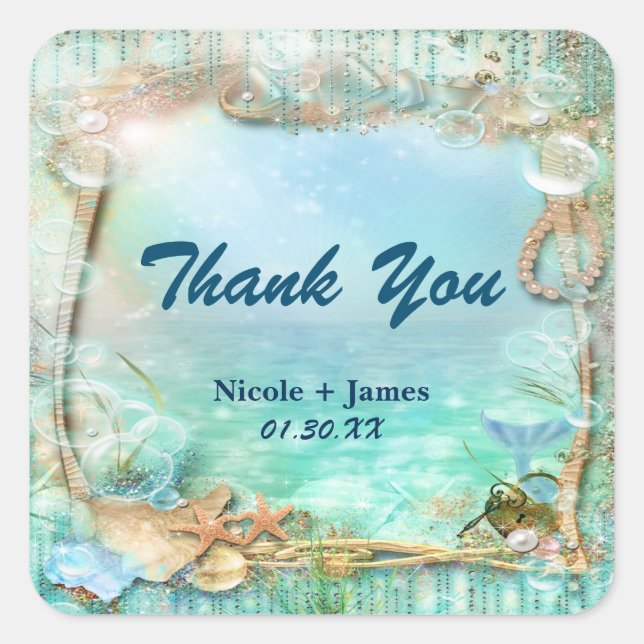 Élégant Enchanté Sous Les Stickers Sea Beach (Devant)