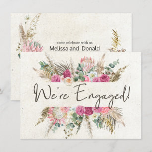 Élégant Engagement Floral Bohème Pastel