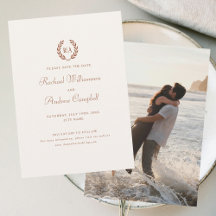 Élégant Enregistrer la carte Date Burnt Orange