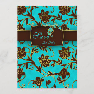 Élégant Enregistrer la carte Date Gold Floral BB