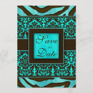 Élégant Enregistrer la carte Date Zebra Damask BB