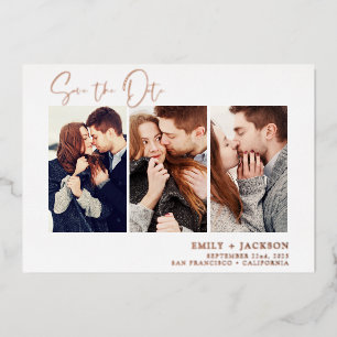 Élégant Enregistrer la date 3 Invitations photo