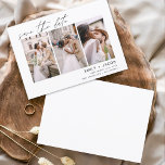Élégant Enregistrer la date 3 Invitations photo<br><div class="desc">Paysage moderne et élégant Horizontal Trois (3) Photo Enregistrer la date Magnet Mariage avec typographie manuscrite. L'aimant d'invitation de date inclut la typographie de script et le design chic et simple auquel vous pouvez ajouter votre photo de fiançailles customisée à.</div>