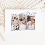 Élégant Enregistrer la date 3 Invitations photo<br><div class="desc">Paysage moderne et élégant Horizontal Trois (3) Photo Enregistrer la date Mariage avec typographie manuscrite. L'aimant d'invitation de date inclut la typographie de script et le design chic et simple auquel vous pouvez ajouter votre photo de fiançailles customisée à.</div>
